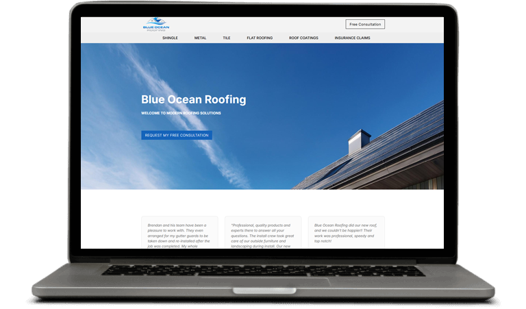 Blue Ocean Roofing website